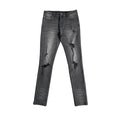 Custom Men's Black Skinny Rhinestone Vintage Washed Distressed Jeans