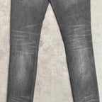 Custom Men's Black Skinny Rhinestone Vintage Washed Distressed Jeans