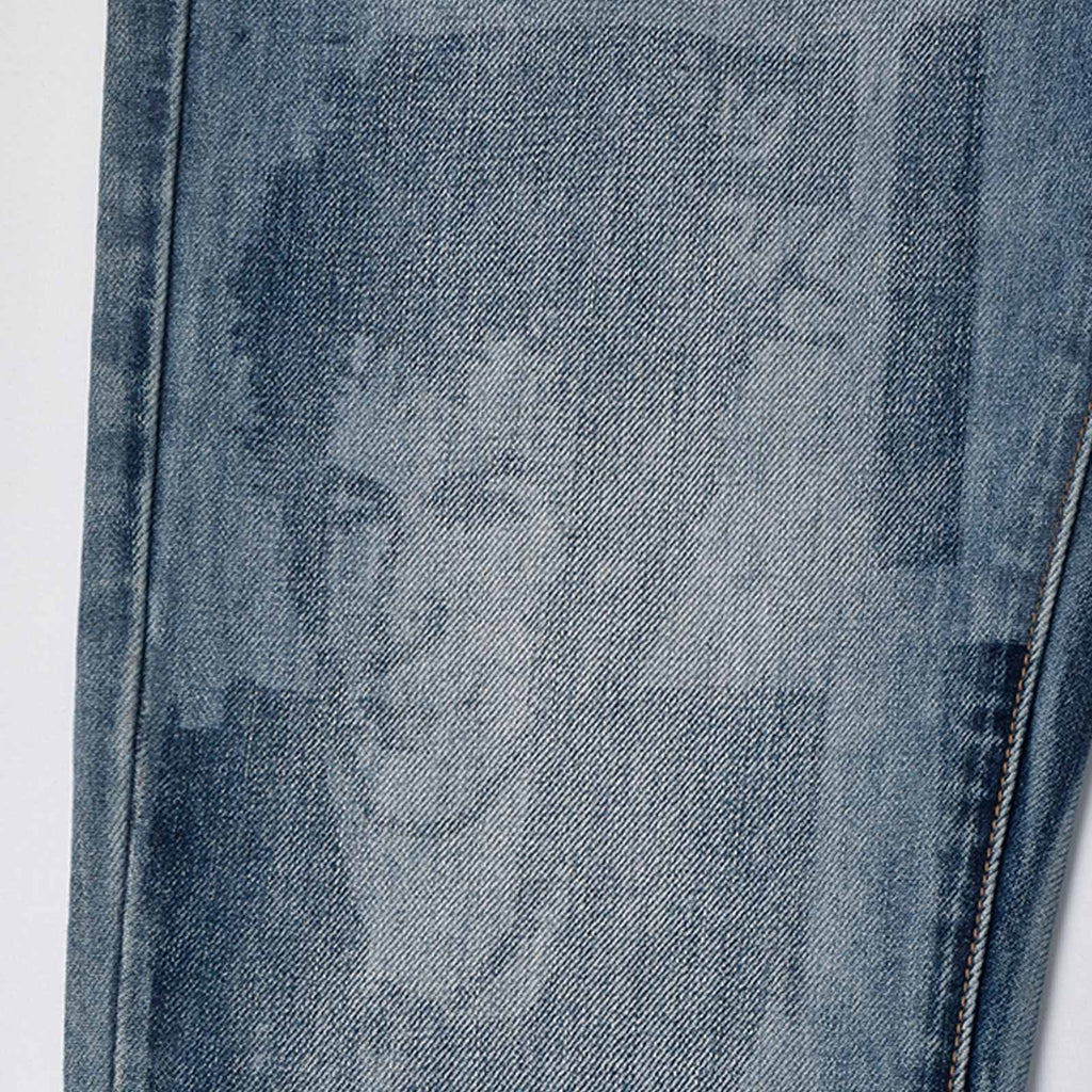 Custom Men's Blue Slim Laser Printing Jeans