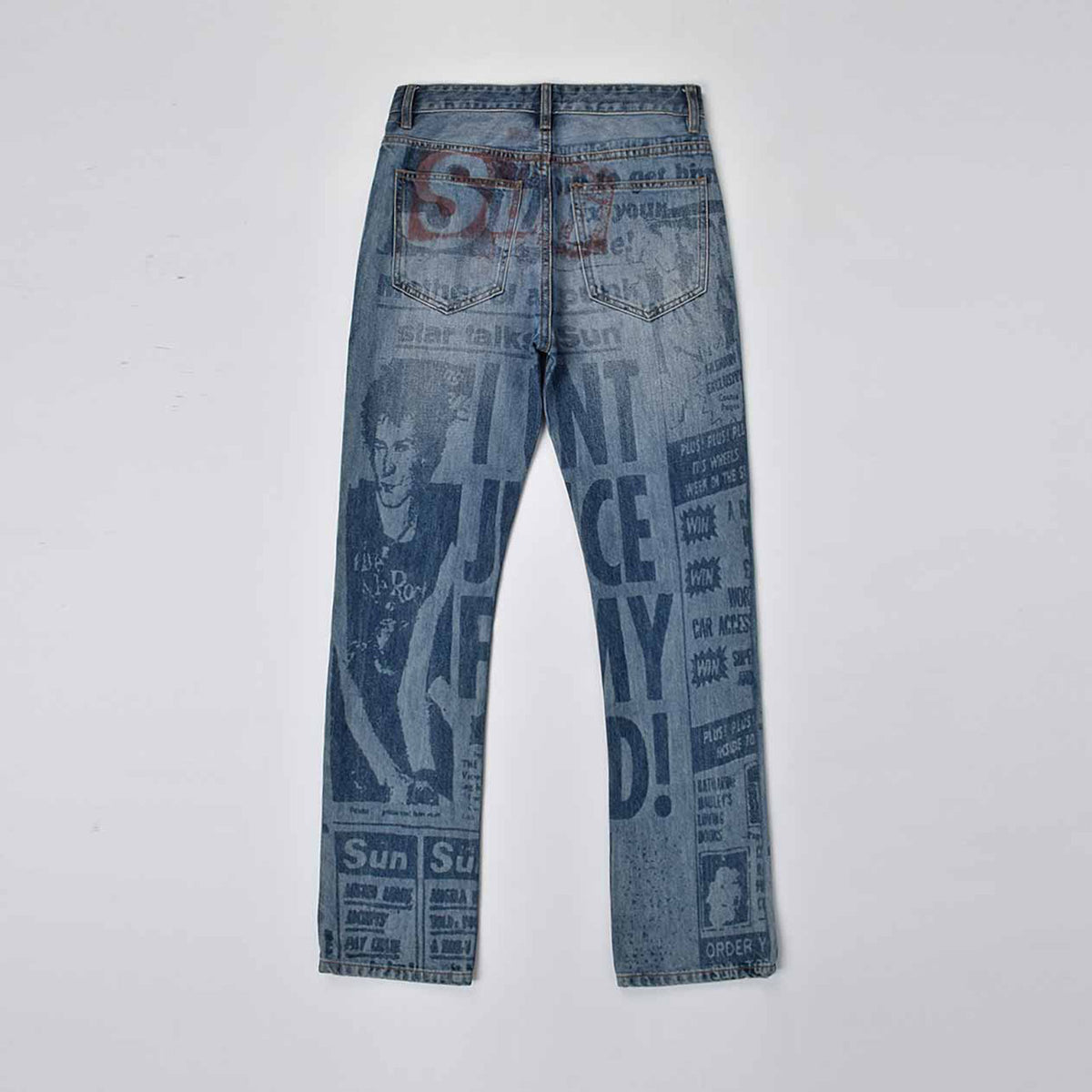 Custom Men's Blue Slim Laser Printing Jeans