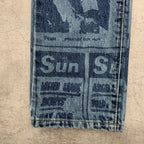 Custom Men's Blue Slim Laser Printing Jeans