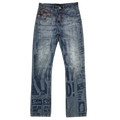 Custom Men's Blue Slim Laser Printing Jeans