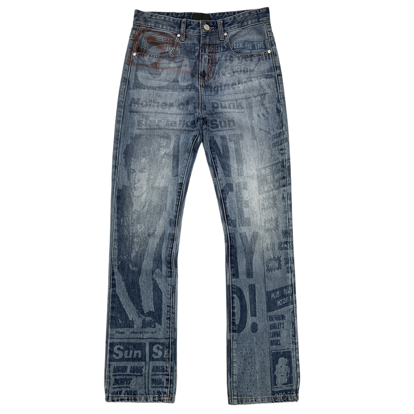 Custom Men's Blue Slim Laser Printing Jeans