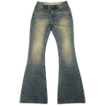 Jeans men blue flared fit vintage washed distressed