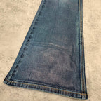 Custom Men's Blue Flared Waxed Coat Jeans