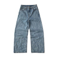 Custom Men's Blue Pearl Y2K Baggy Straight Leg Jeans