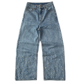 Custom Men's Blue Pearl Y2K Baggy Straight Leg Jeans