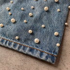 Custom Men's Blue Pearl Y2K Baggy Straight Leg Jeans