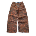 Custom Men's Brown Jacquard Baggy Distressed Jeans