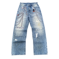 Custom Men's Baggy Digital Printing Jeans With Distressed