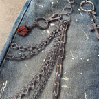 Custom Men's Baggy Digital Printing Jeans With Distressed