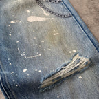 Custom Men's Baggy Digital Printing Jeans With Distressed