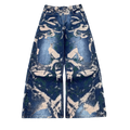 Custom Men's Blue Wide Leg Jeans