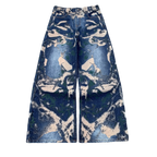 Custom Men's Blue Wide Leg Jeans
