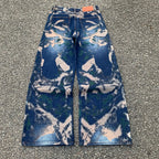 Custom Men's Blue Wide Leg Jeans
