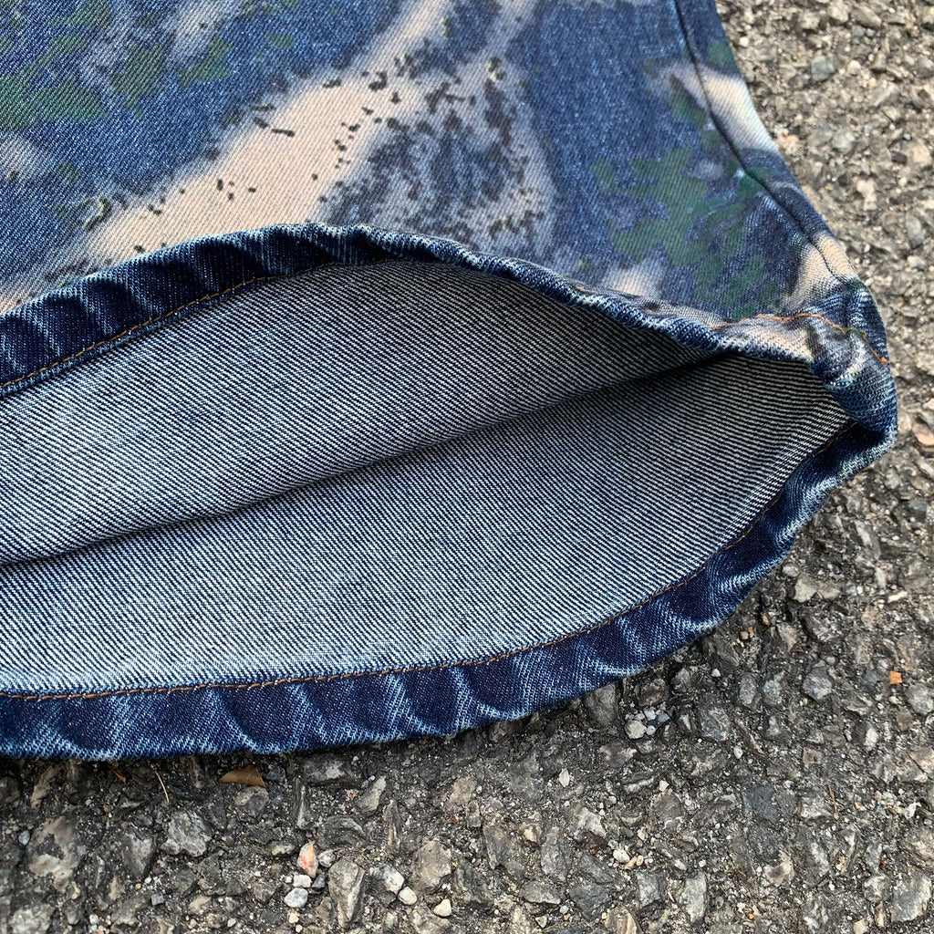 Custom Men's Blue Wide Leg Jeans