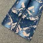 Custom Men's Blue Wide Leg Jeans