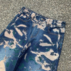 Custom Men's Blue Wide Leg Jeans