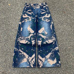 Custom Men's Blue Wide Leg Jeans