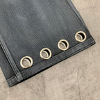 Custom Men's Grey Waxed Baggy Jeans Shorts