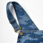 Custom Blue Jeans Overalls Jumpsuits With Camo Laser Printing