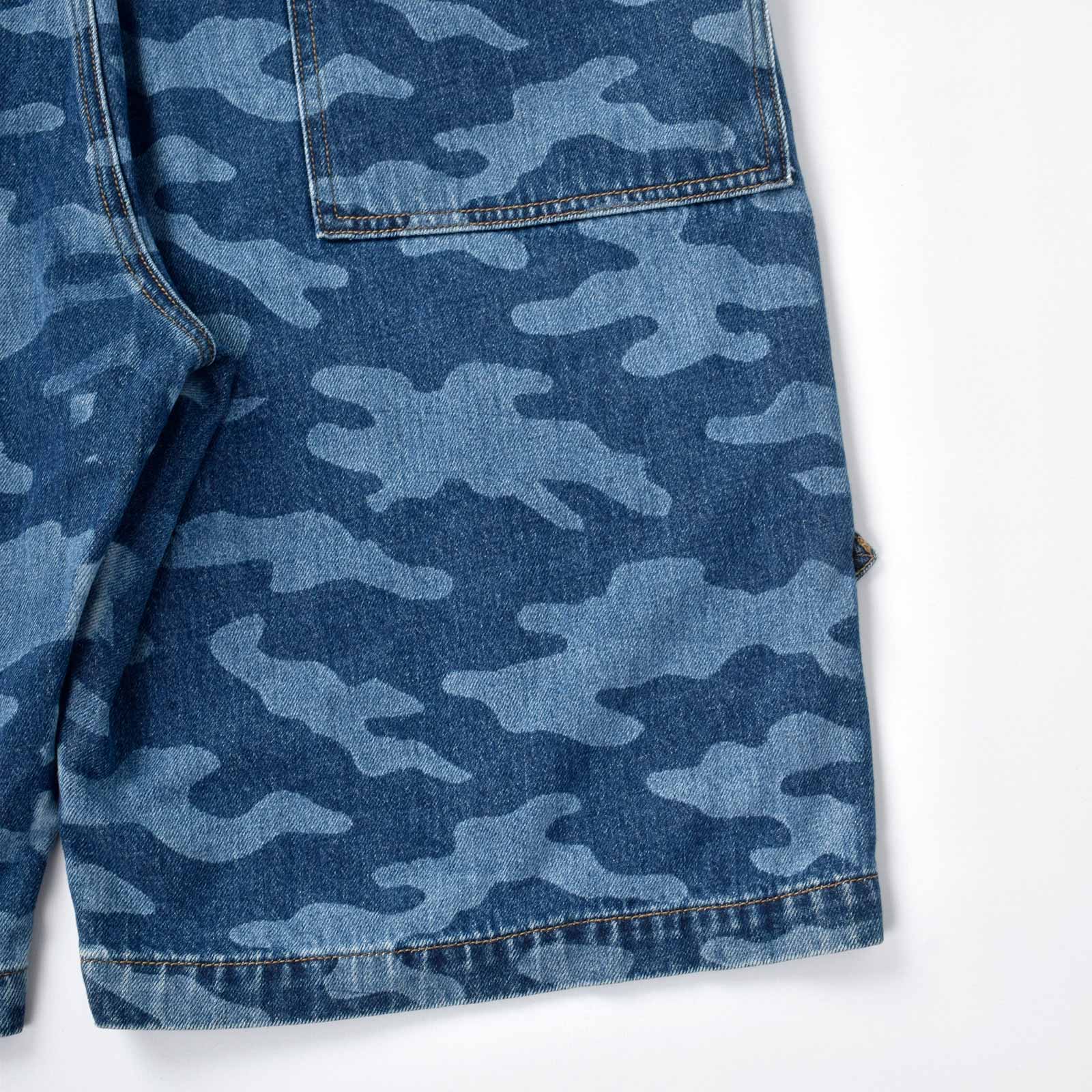 Custom Blue Jeans Overalls Jumpsuits With Camo Laser Printing