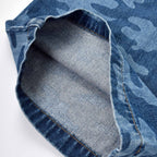 Custom Blue Jeans Overalls Jumpsuits With Camo Laser Printing