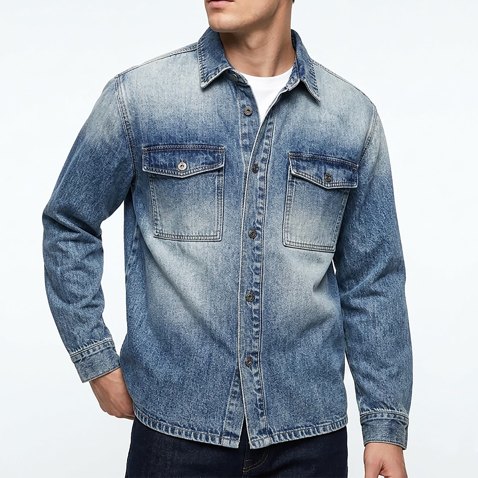 Custom Men's Blue Oversized Selvedge Denim Jacket