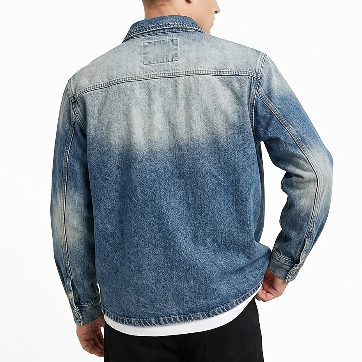 Custom Men's Blue Oversized Selvedge Denim Jacket