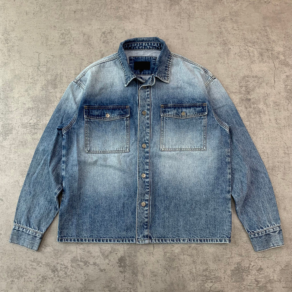 Custom Men's Blue Oversized Selvedge Denim Jacket