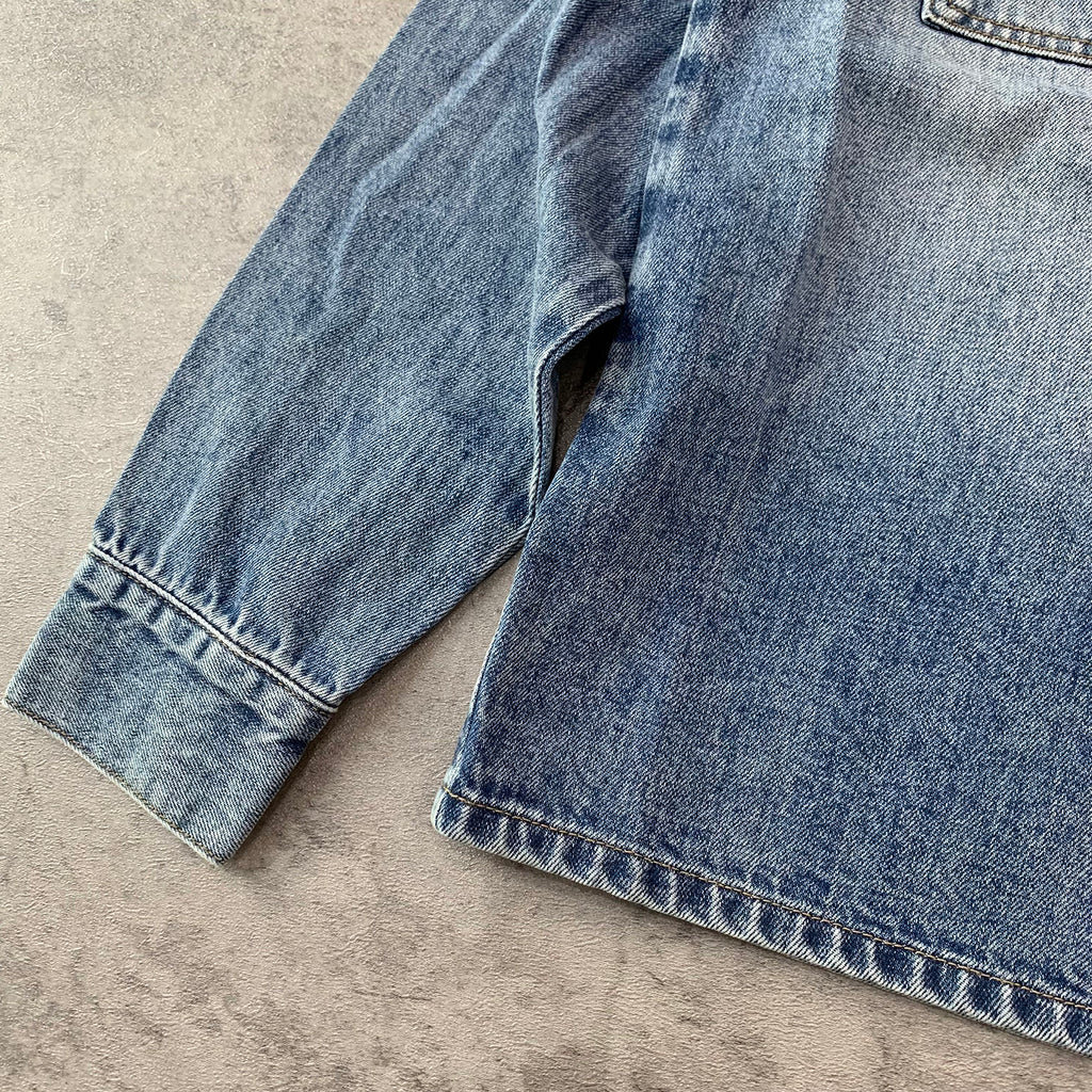 Custom Men's Blue Oversized Selvedge Denim Jacket