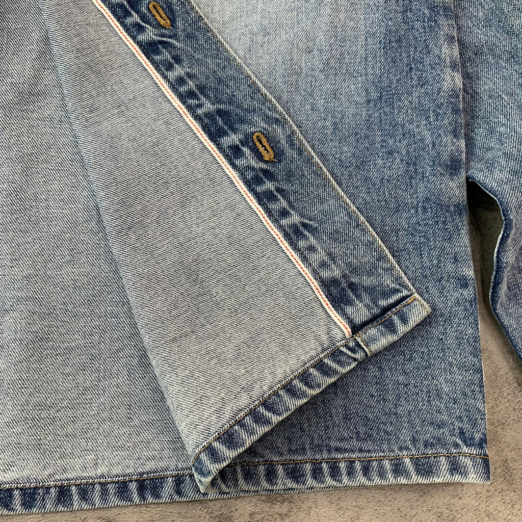 Custom Men's Blue Oversized Selvedge Denim Jacket