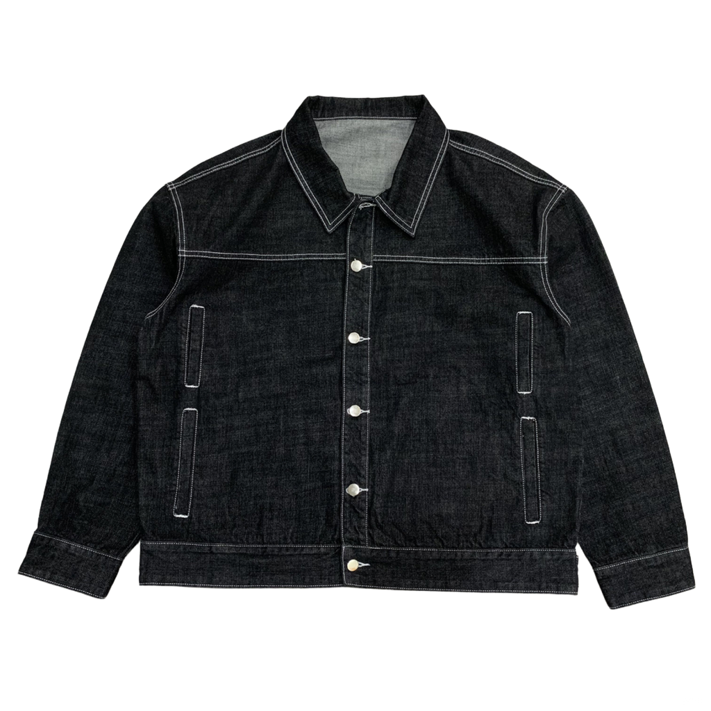 Custom Men's Black Oversized Selvedge Denim Jacket