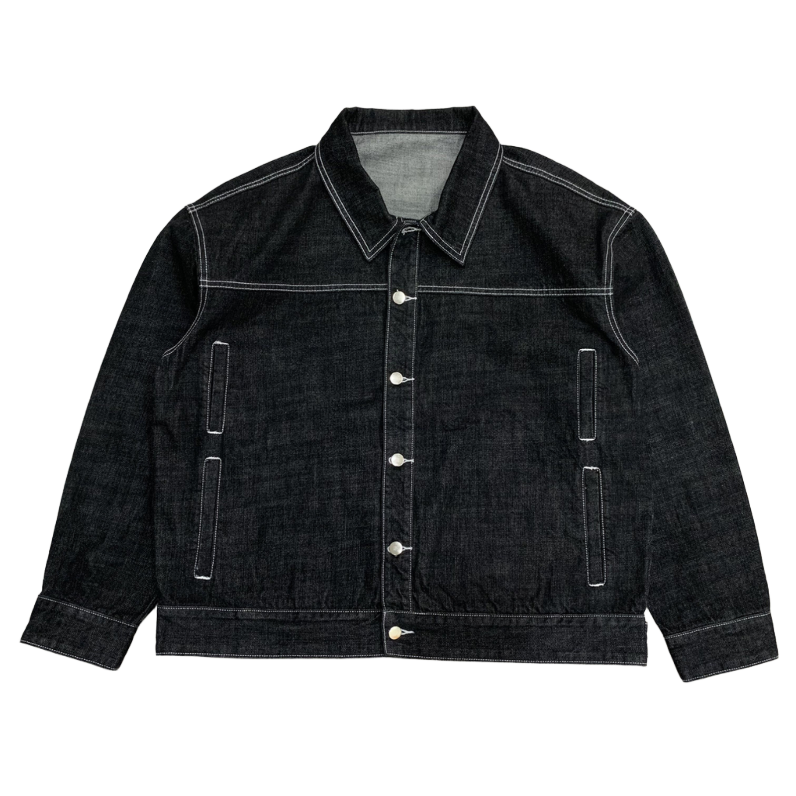 Custom Men's Black Oversized Selvedge Denim Jacket