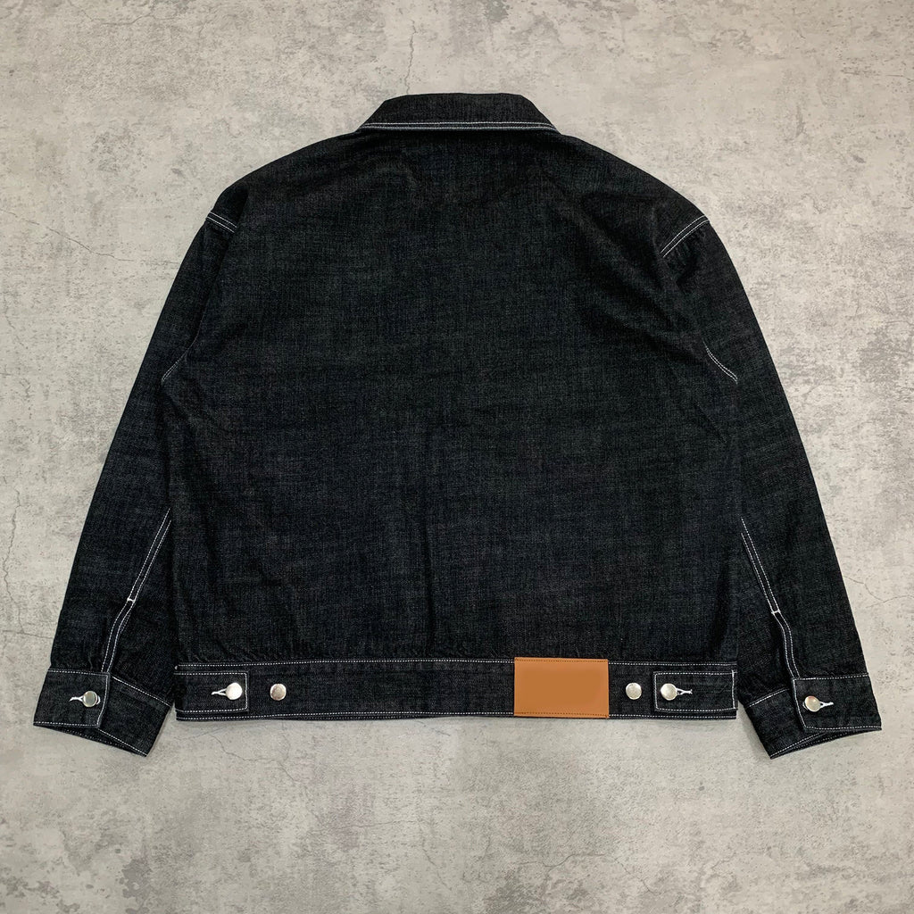 Custom Men's Black Oversized Selvedge Denim Jacket