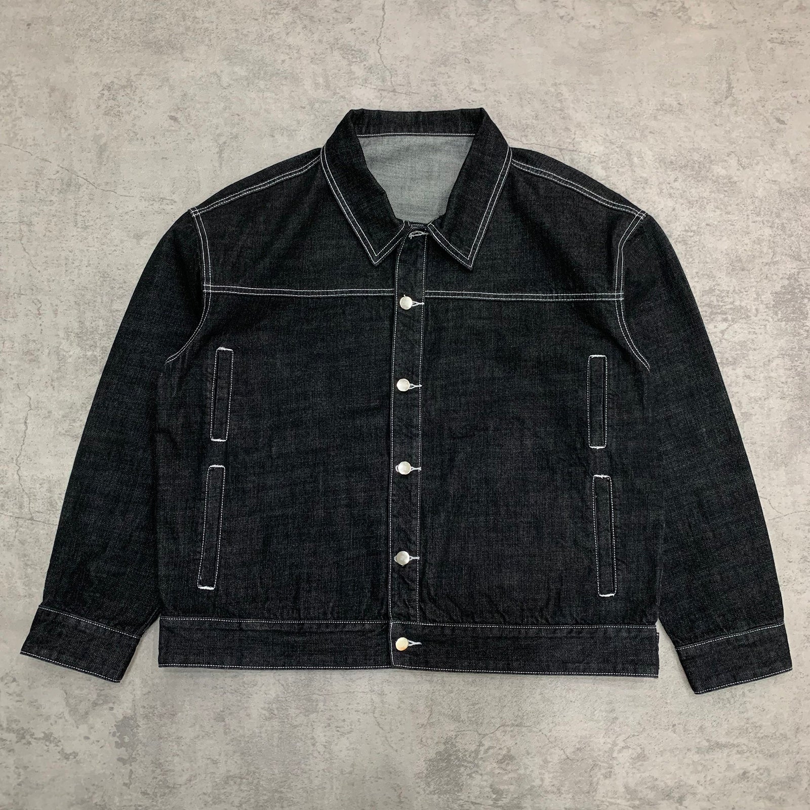 Custom Men's Black Oversized Selvedge Denim Jacket