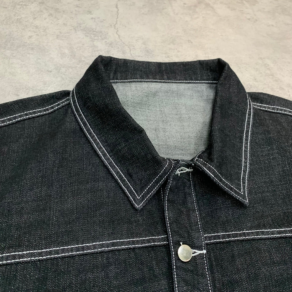 Custom Men's Black Oversized Selvedge Denim Jacket