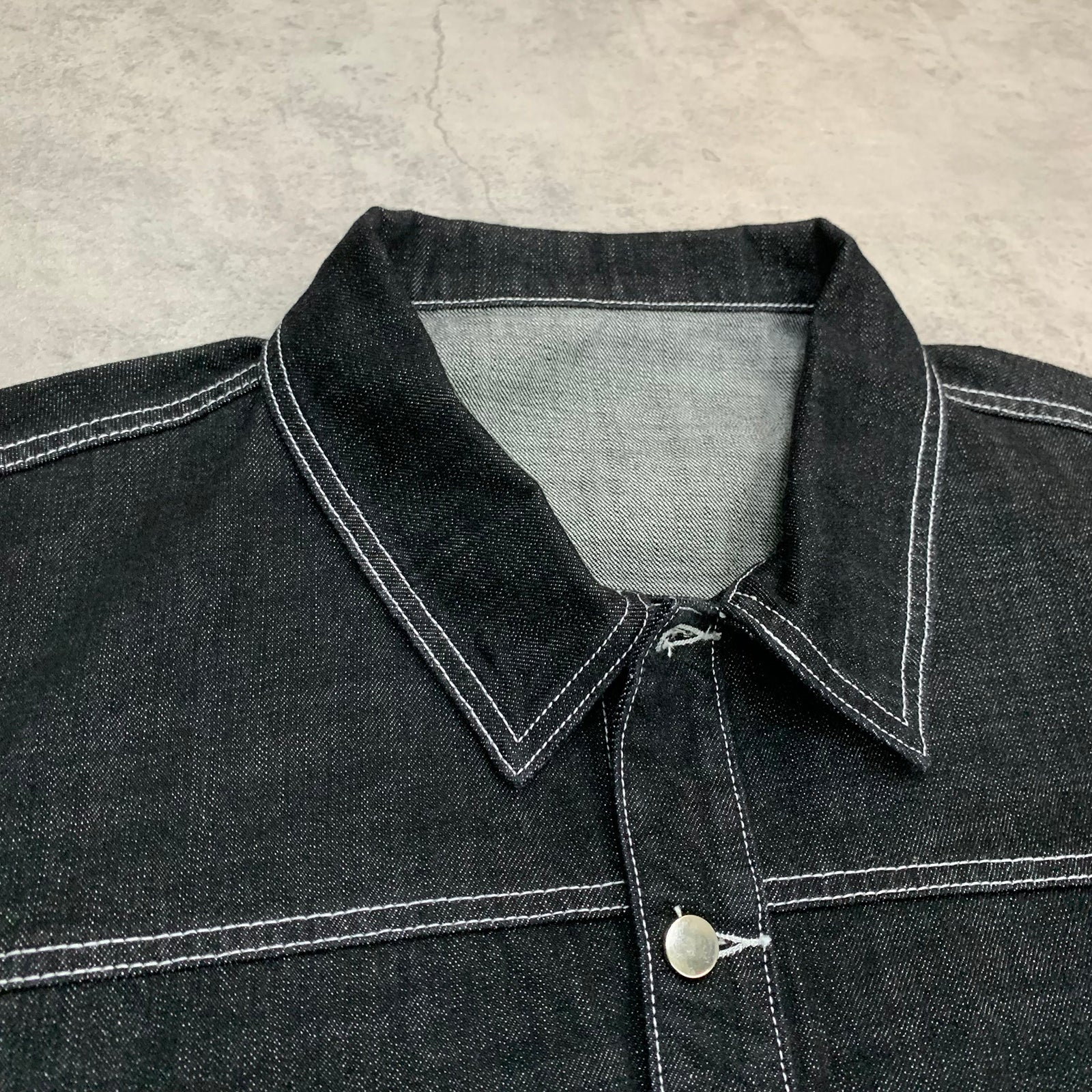Custom Men's Black Oversized Selvedge Denim Jacket