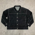 Custom Men's Black Oversized Selvedge Denim Jacket