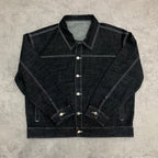 Custom Men's Black Oversized Selvedge Denim Jacket