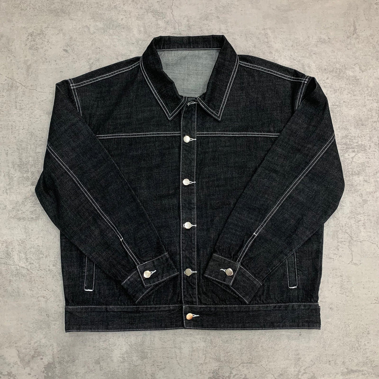 Custom Men's Black Oversized Selvedge Denim Jacket