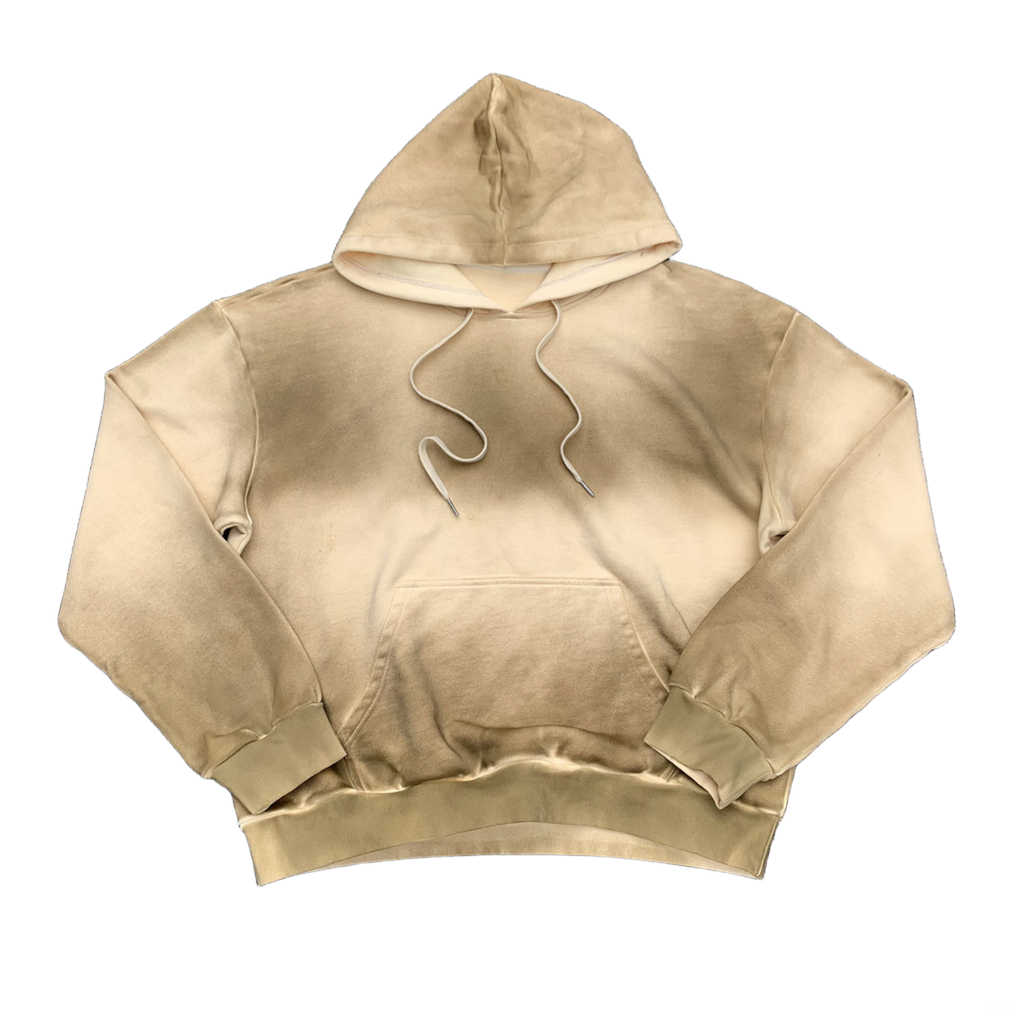 Hoodie men brown oversized heavyweight sun faded vintage washed