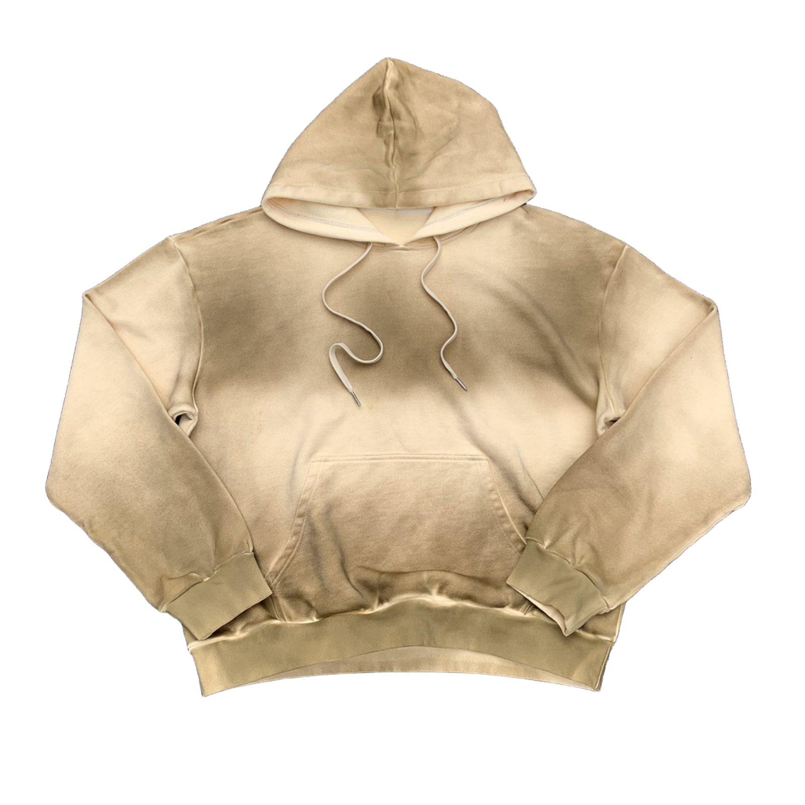 Hoodie men brown oversized heavyweight sun faded vintage washed