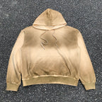 Hoodie men brown oversized heavyweight sun faded vintage washed