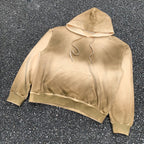 Hoodie men brown oversized heavyweight sun faded vintage washed