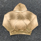 Hoodie men brown oversized heavyweight sun faded vintage washed