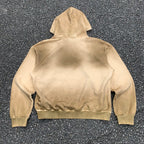 Hoodie men brown oversized heavyweight sun faded vintage washed