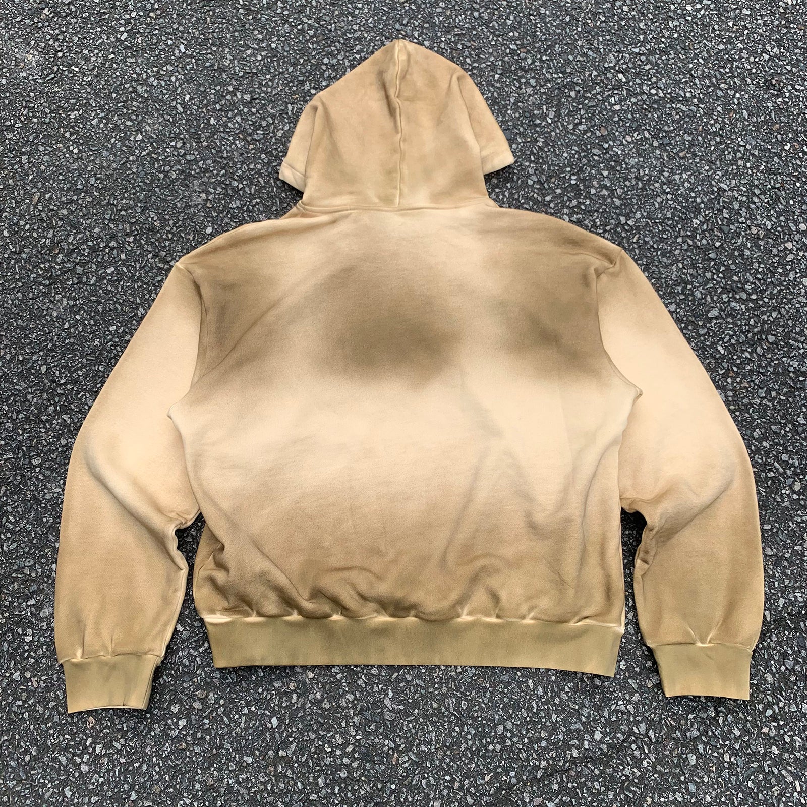 Hoodie men brown oversized heavyweight sun faded vintage washed
