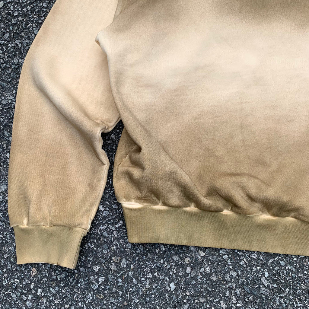 Hoodie men brown oversized heavyweight sun faded vintage washed