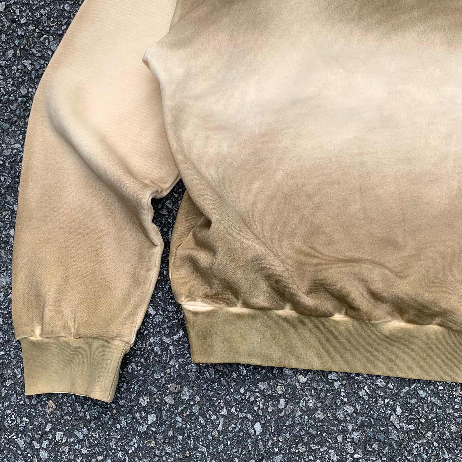 Hoodie men brown oversized heavyweight sun faded vintage washed